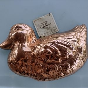 Vintage Copper Wall Hangar Tin Lined Jello Molds - Duck New